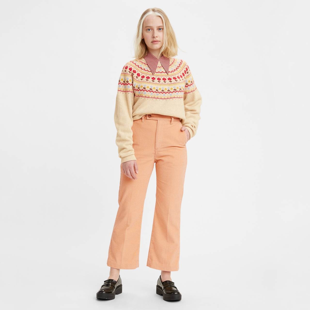 MATH CLUB FLARE CORDUROY WOMEN'S TROUSERS - 1