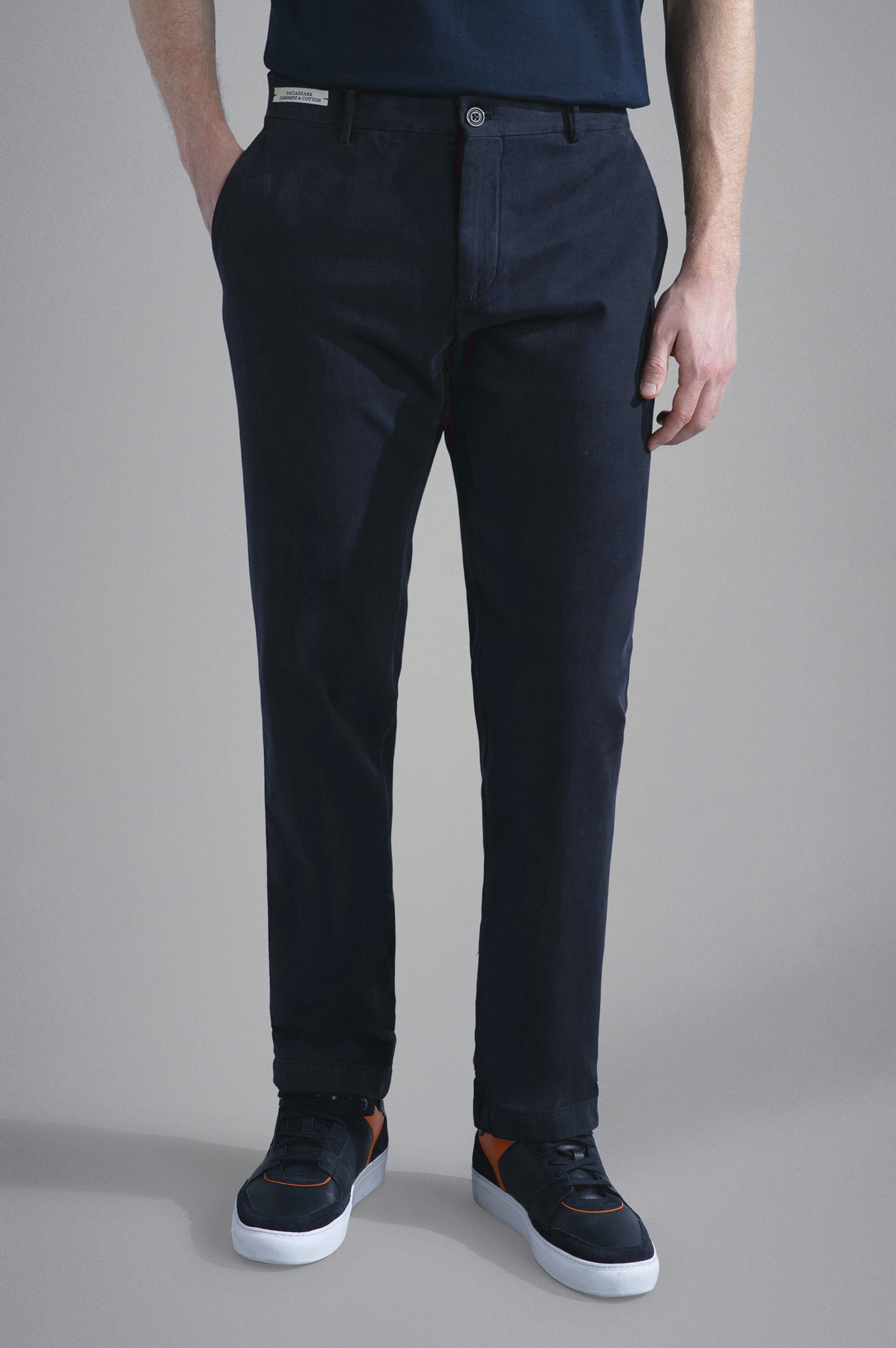 COTTON & CACHEMIRE CHINO TROUSERS - 6
