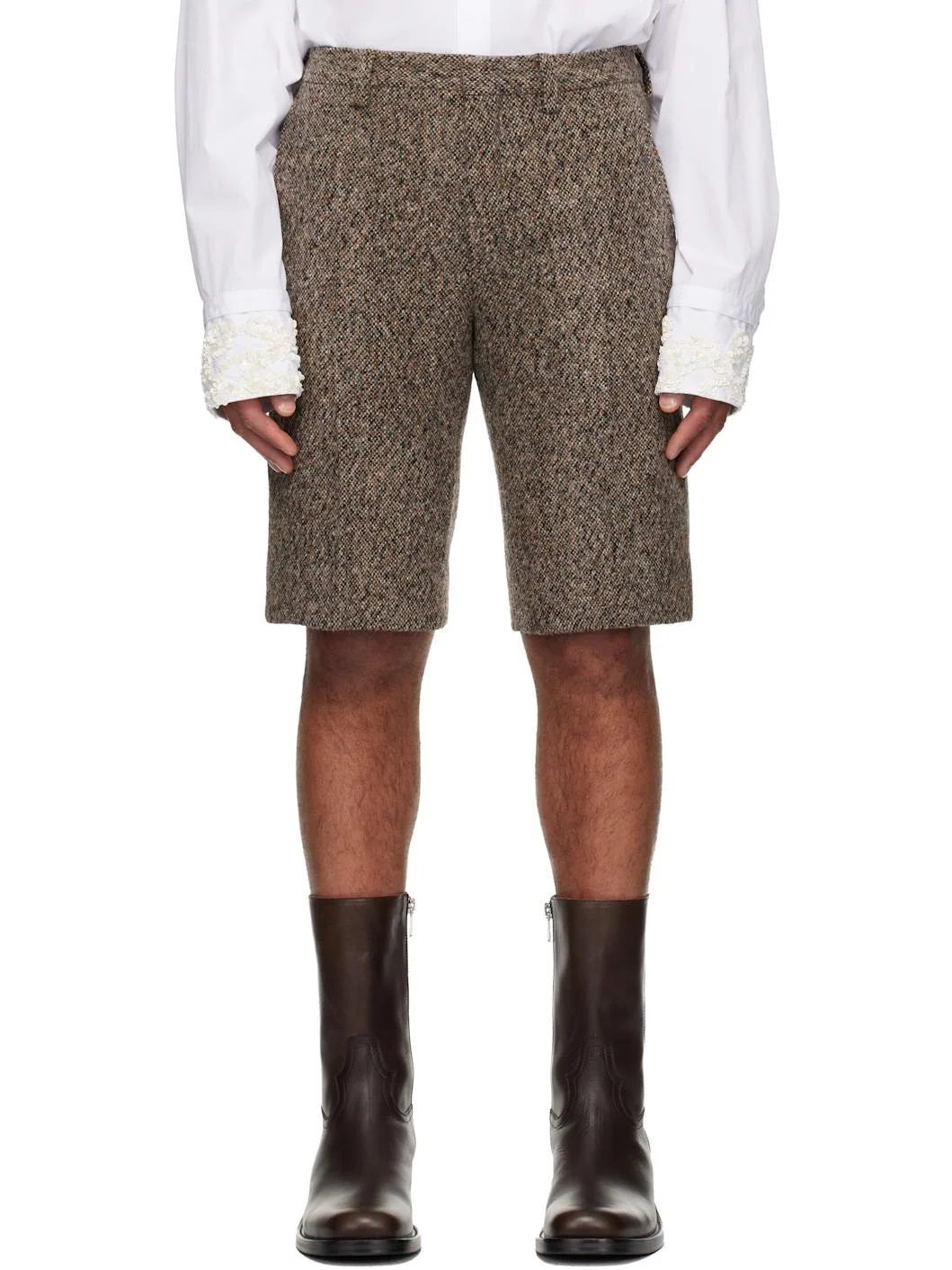 Multicolor Tailored Wool Shorts - 1