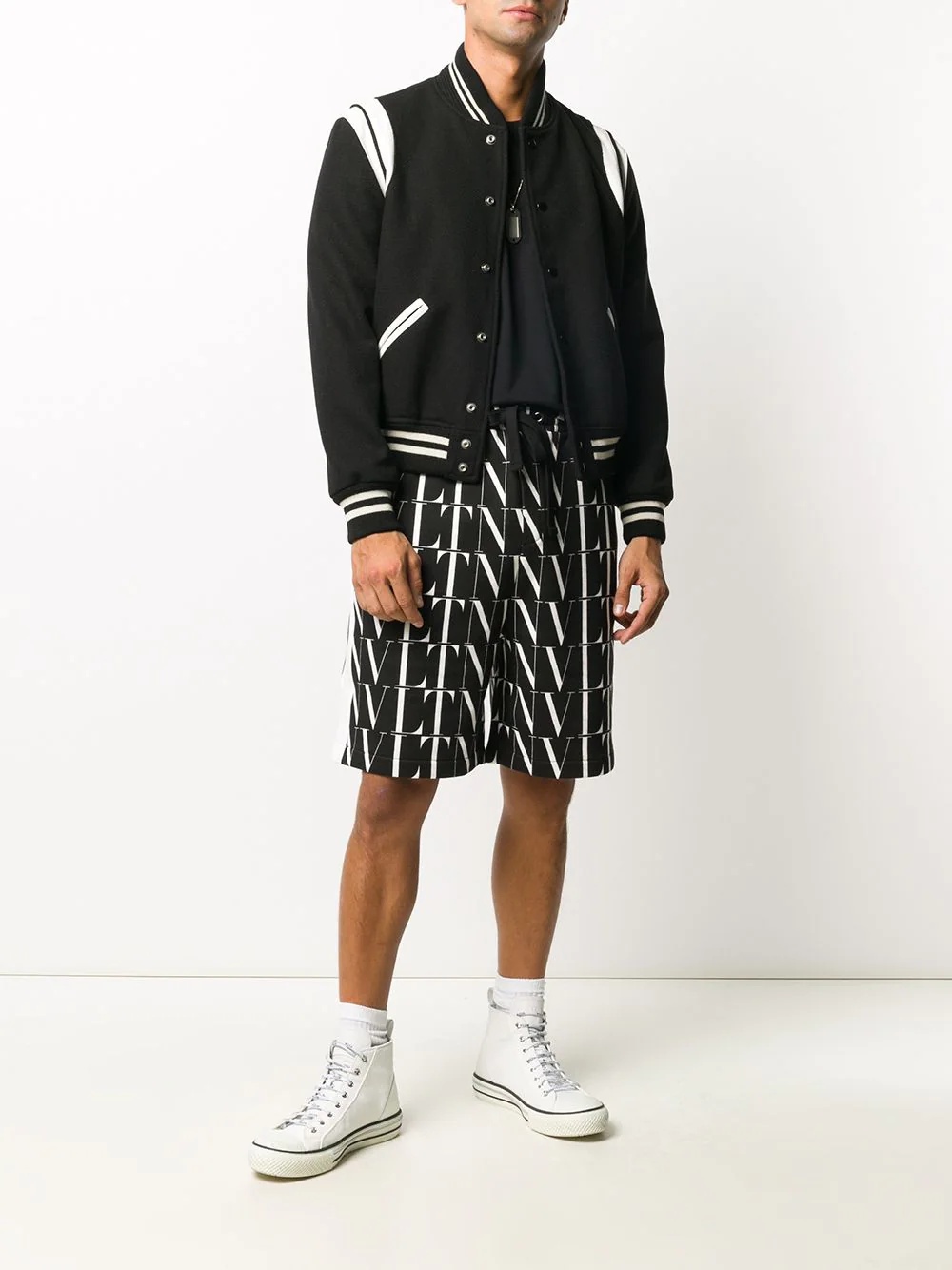 VLTN print Bermuda shorts - 2