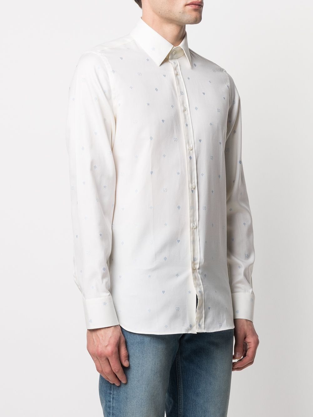 logo-printed buttoned shirt - 3