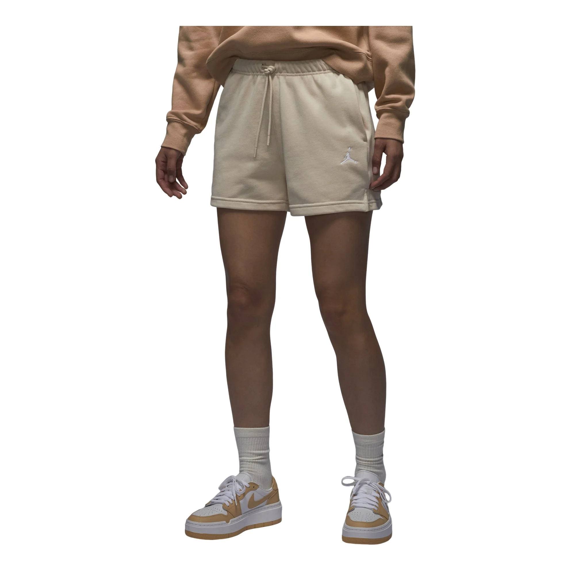 (WMNS) Air Jordan Brooklyn Fleece Shorts Asia Sizing '빛 브라운'HJ1366-203 - 1
