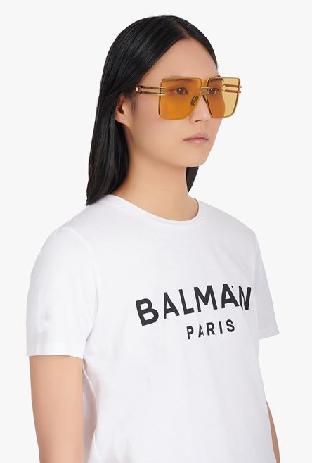 Gold-tone titanium police-style sunglasses - 4