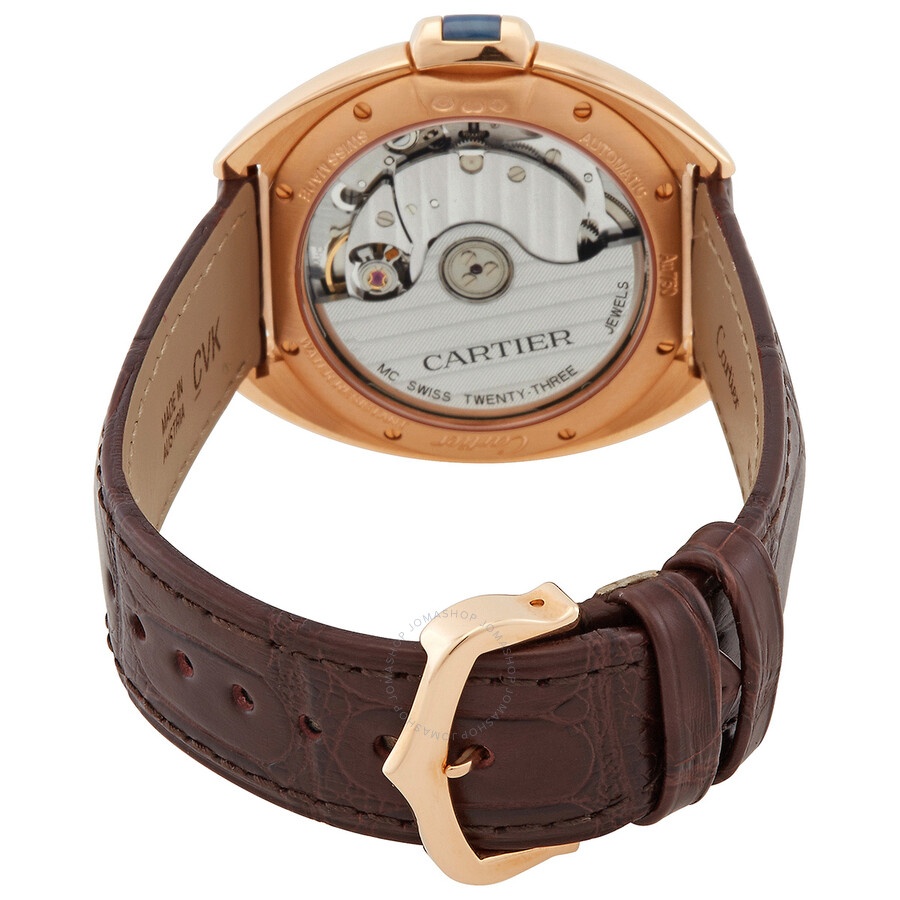 Pre-owned Cartier Cle Automatic 18kt Rose Gold Flinque Sunray Dial Ladies Watch WGCL0013 - 3