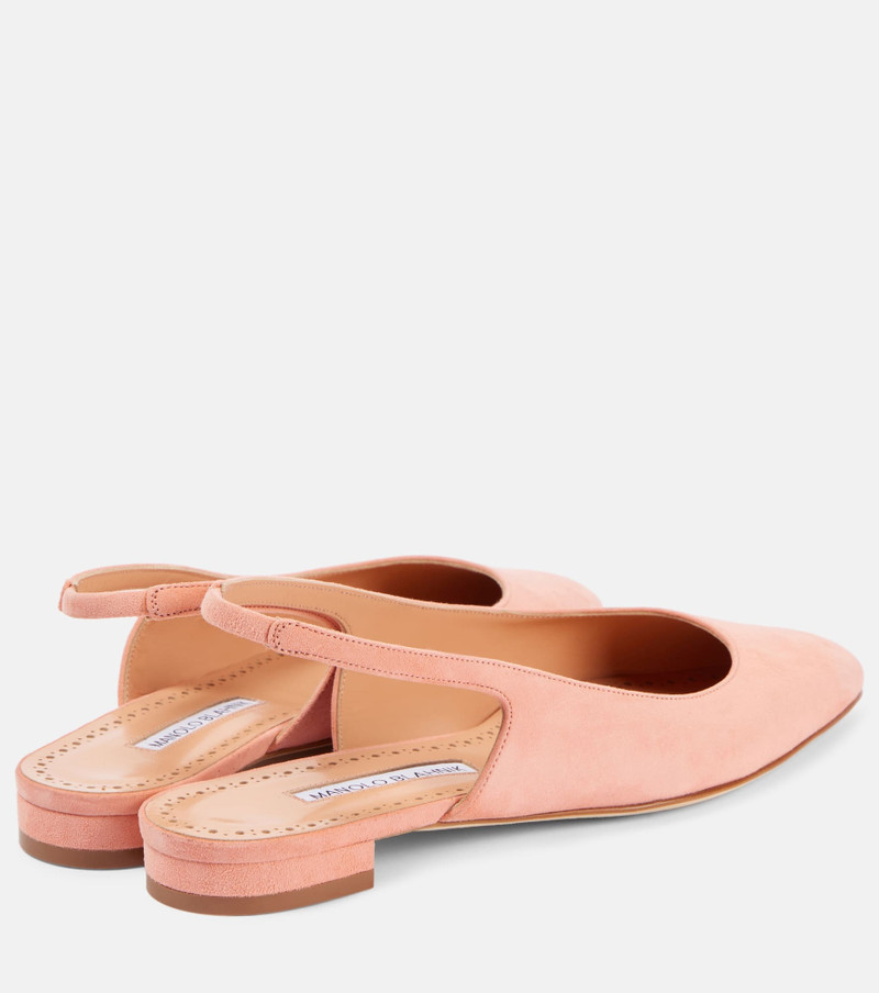 Manolo Blahnik Sawra 10 suede slingback flats outlook