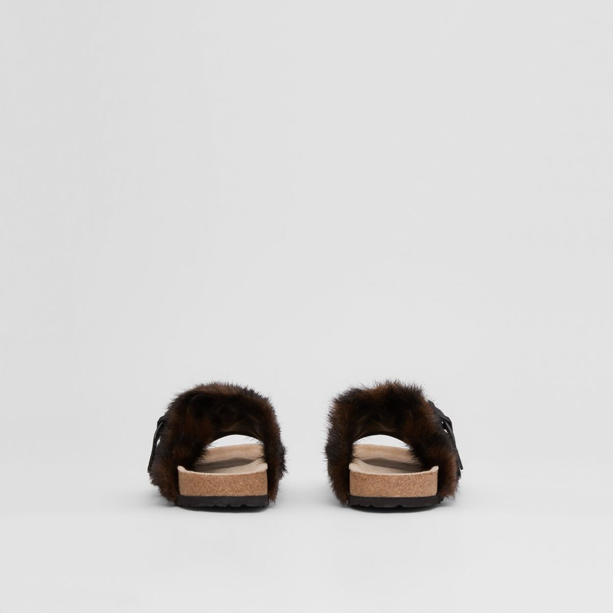 Leather and Faux Fur Sandals - 7