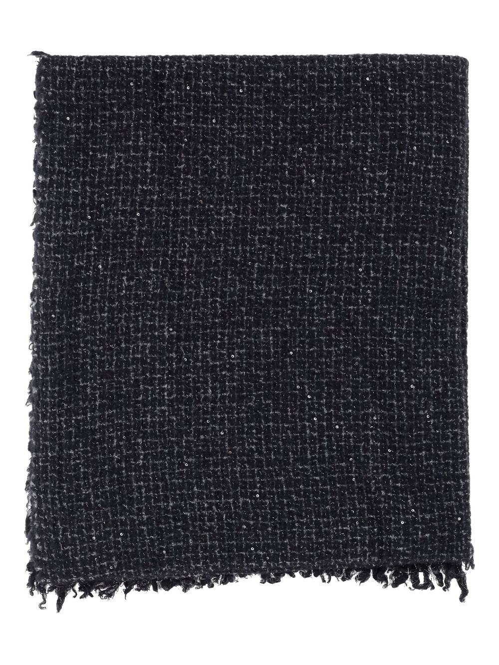 sequin-embellished frayed-edge scarf - 1