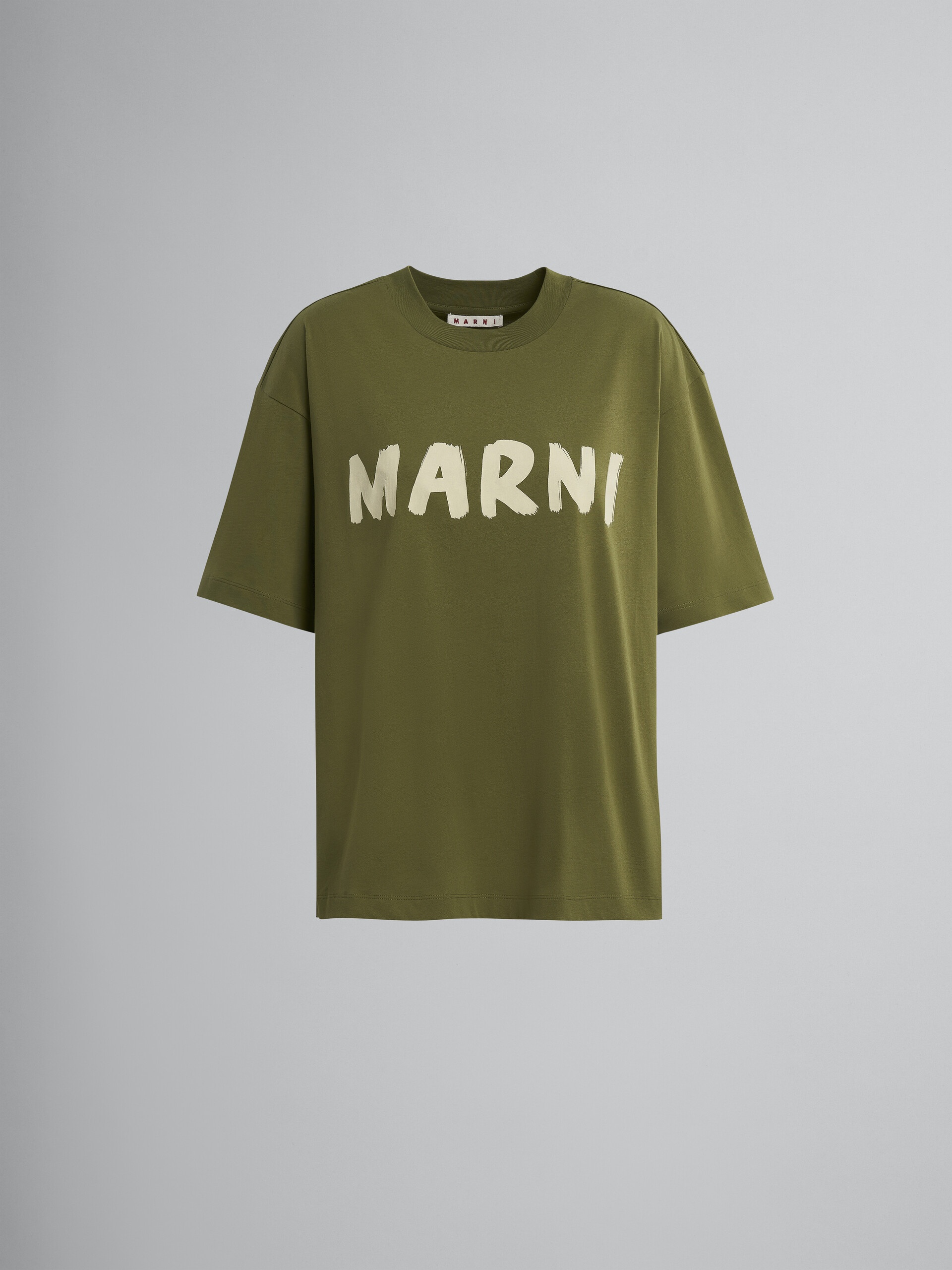 GREEN LOGO PRINT BIO JERSEY T-SHIRT - 1