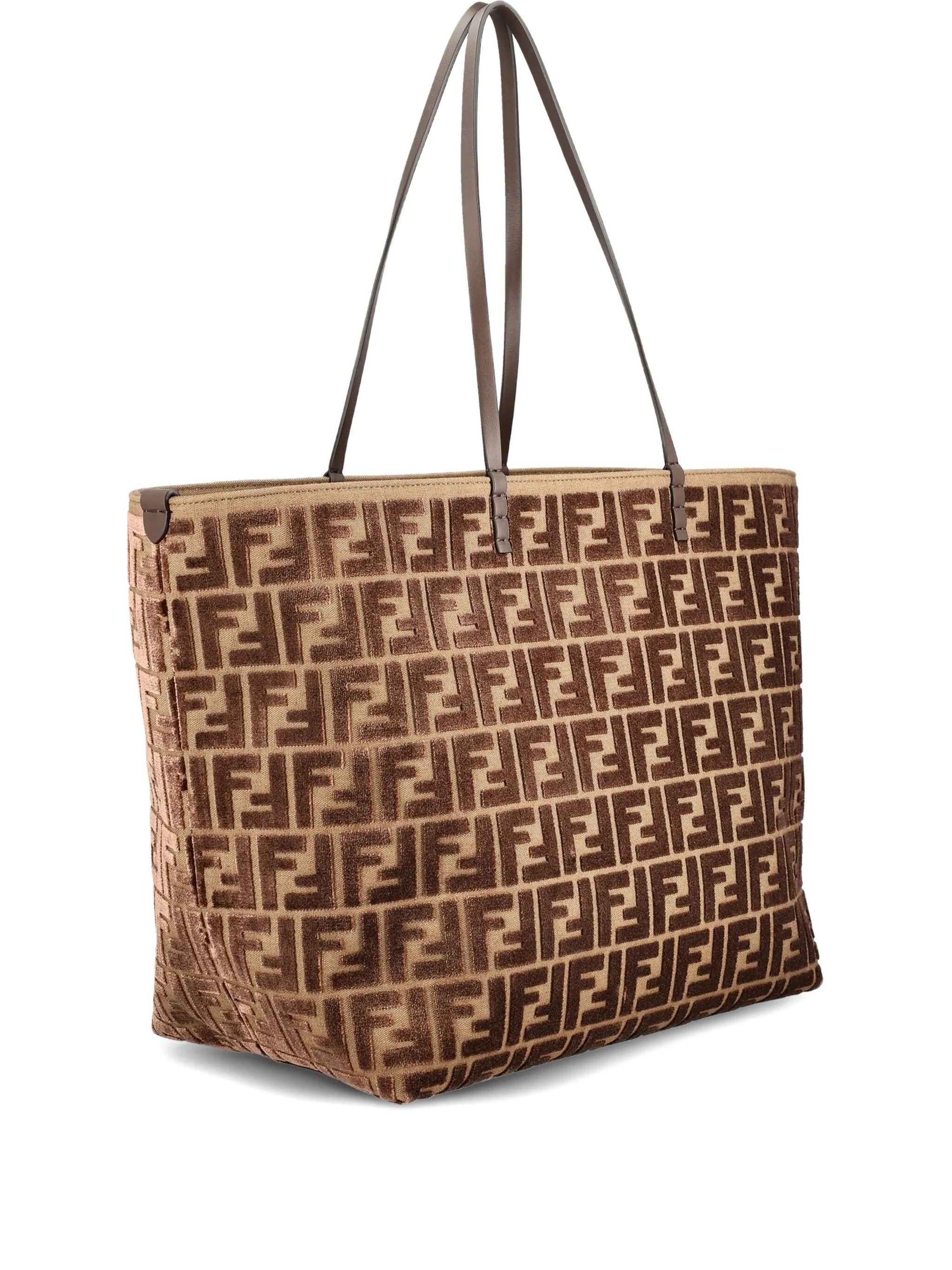 FF logo velvet tote bag - 3