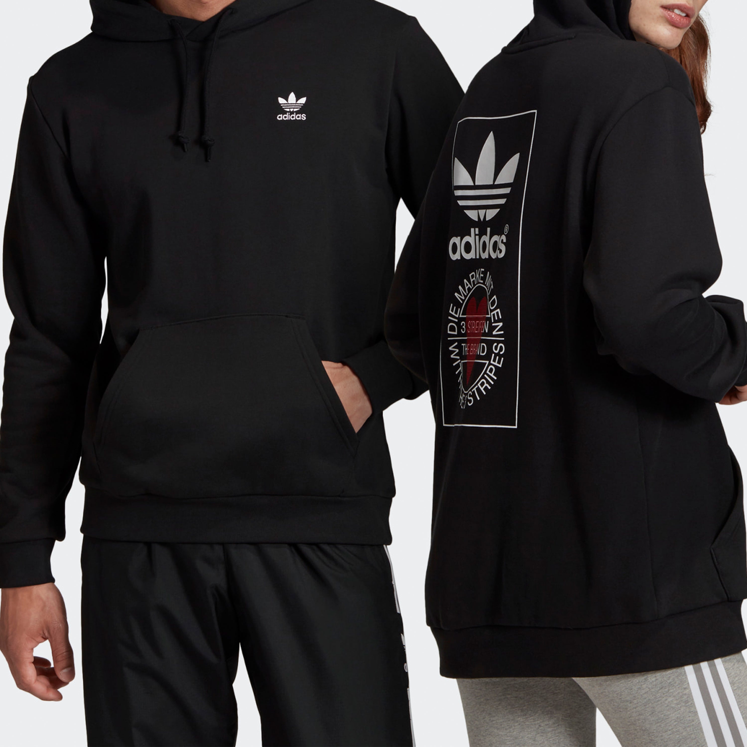 adidas originals Valentine's Day Series Back Printing Logo Black GK7164 - 7