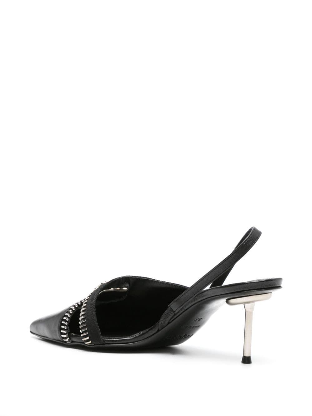 Zip 60mm leather slingback pumps - 3