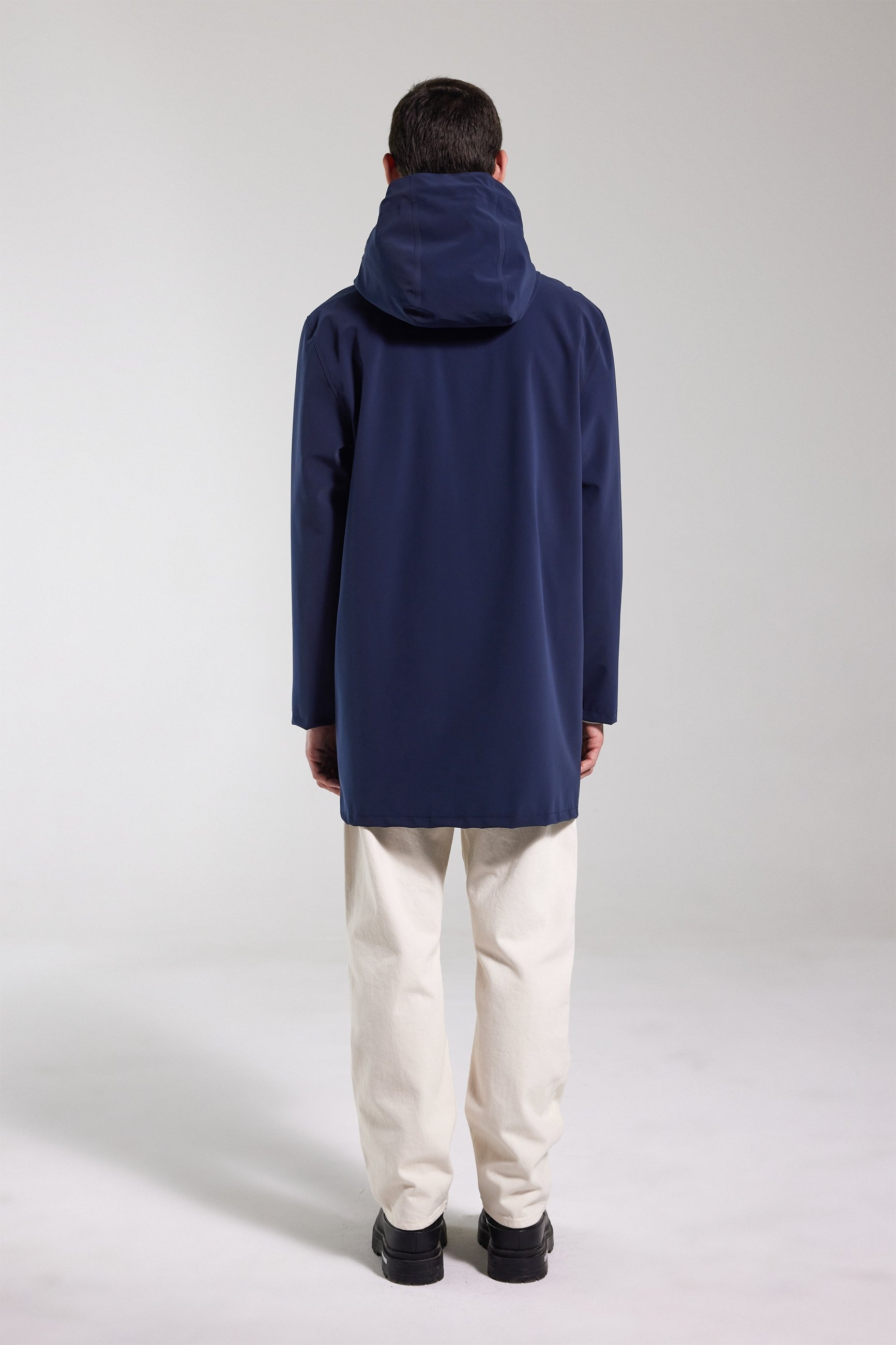 Stockholm Lightweight Zip Matte Raincoat Navy - 4