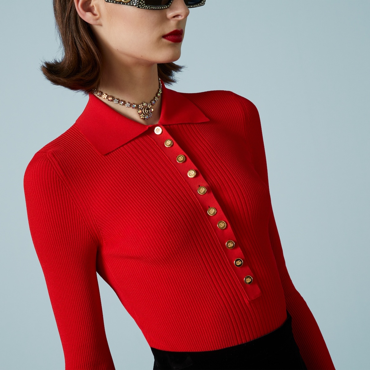 Extra fine rib viscose polo shirt - 3