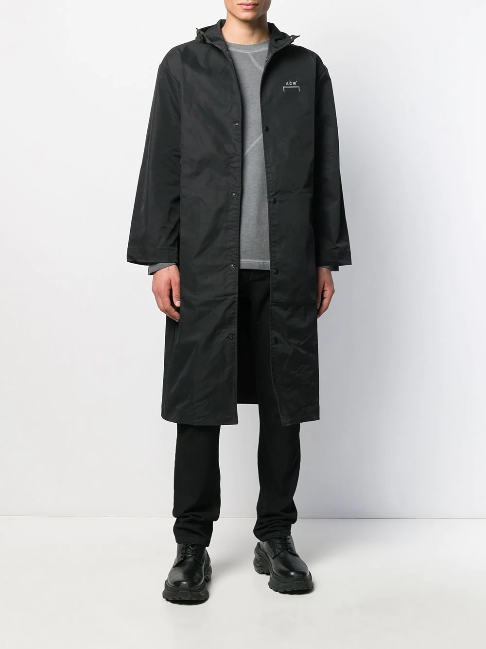 logo hooded raincoat - 2