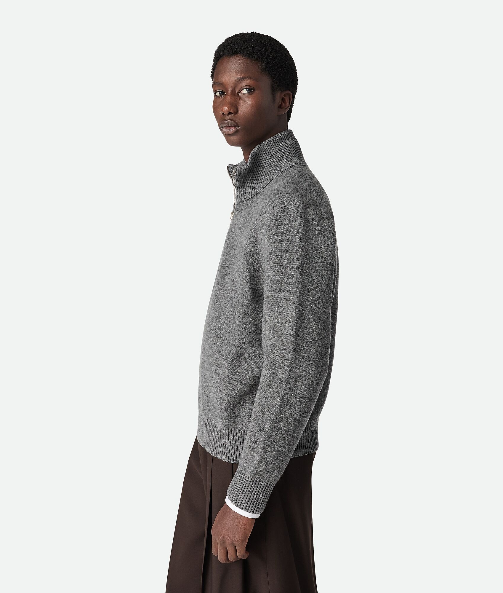 Compact Cashmere Zip Up Jumper - 2