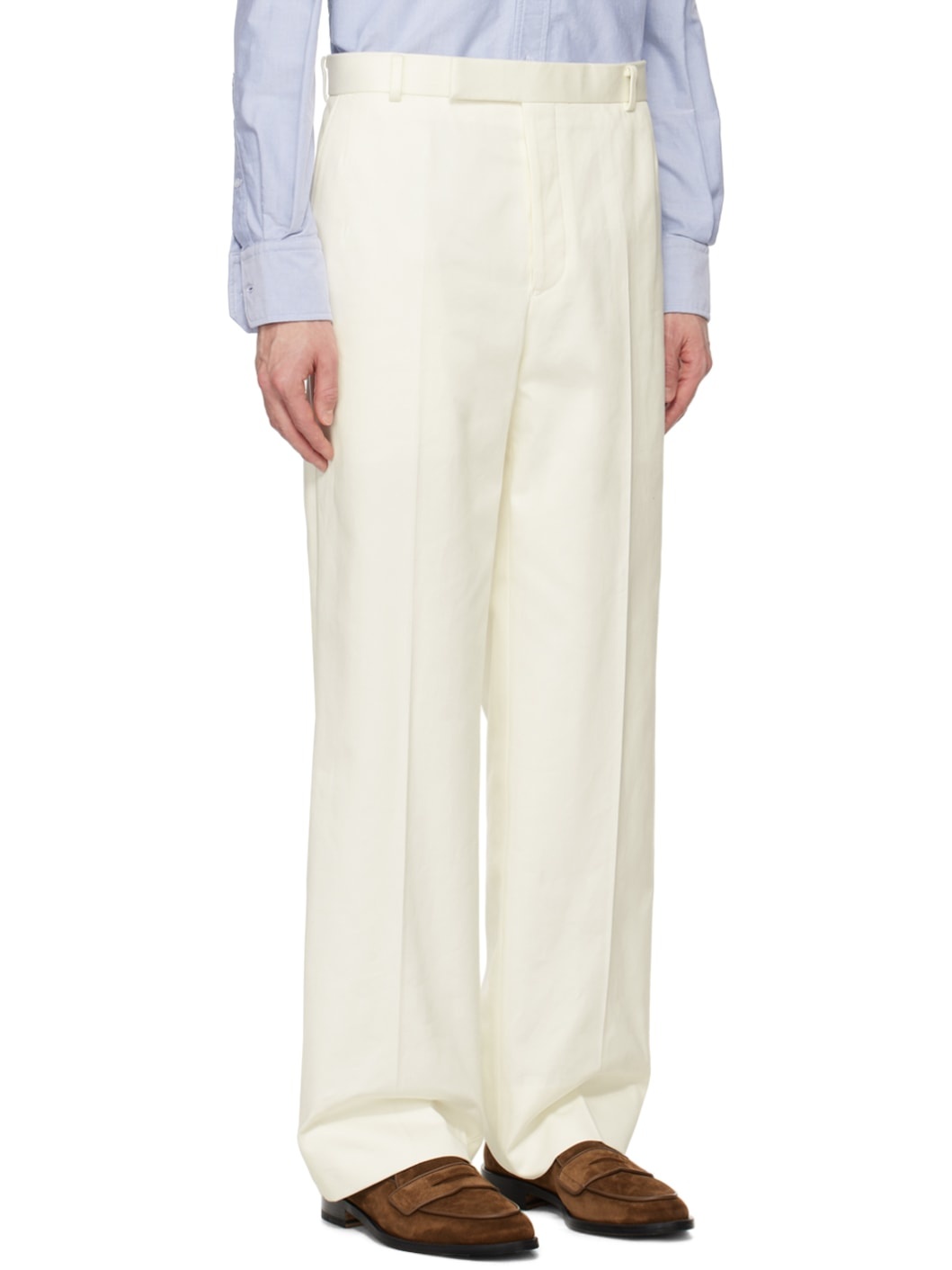 White Low-Rise Trousers - 4