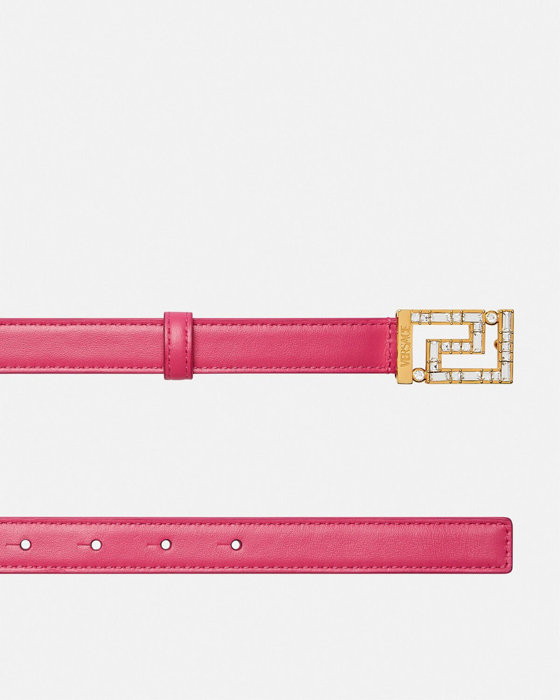 VERSACE Crystal Greca Goddess Leather Belt outlook