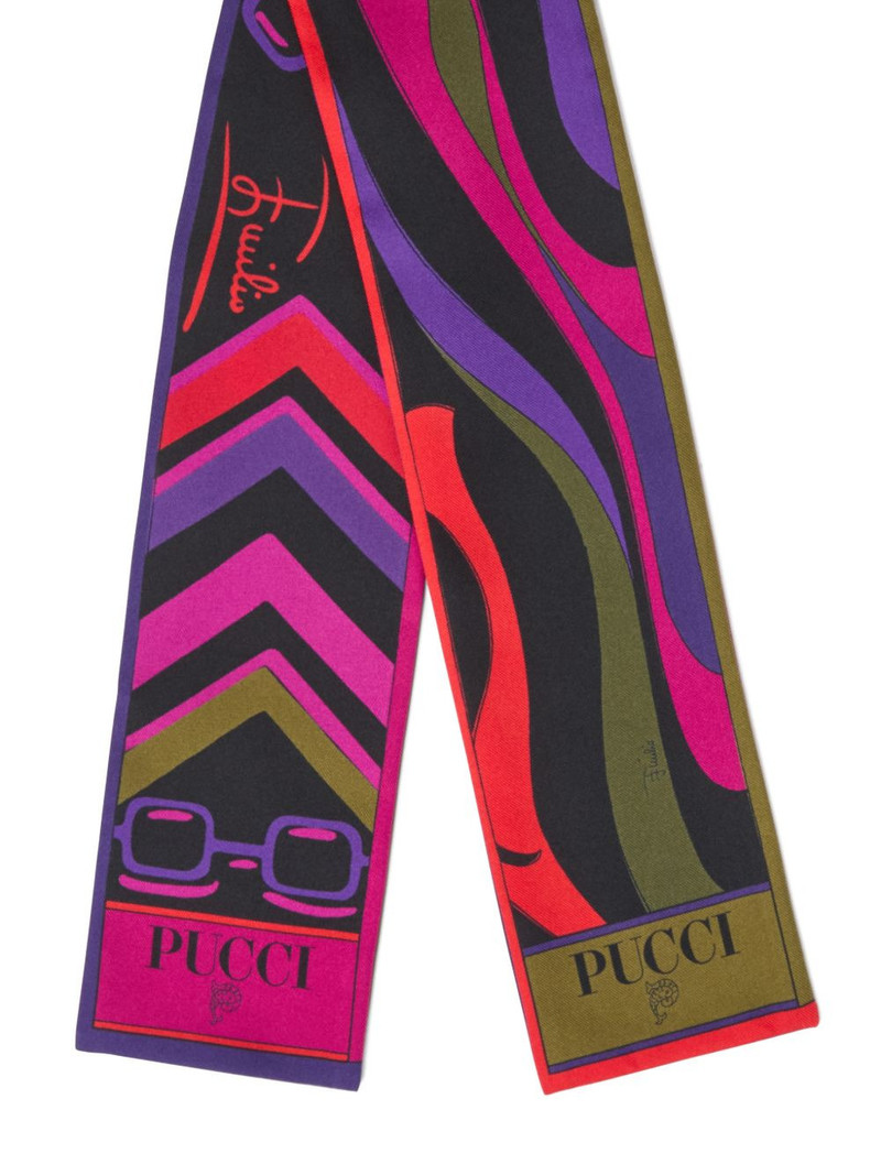 PUCCI Istrice marmo-print silk scarf outlook