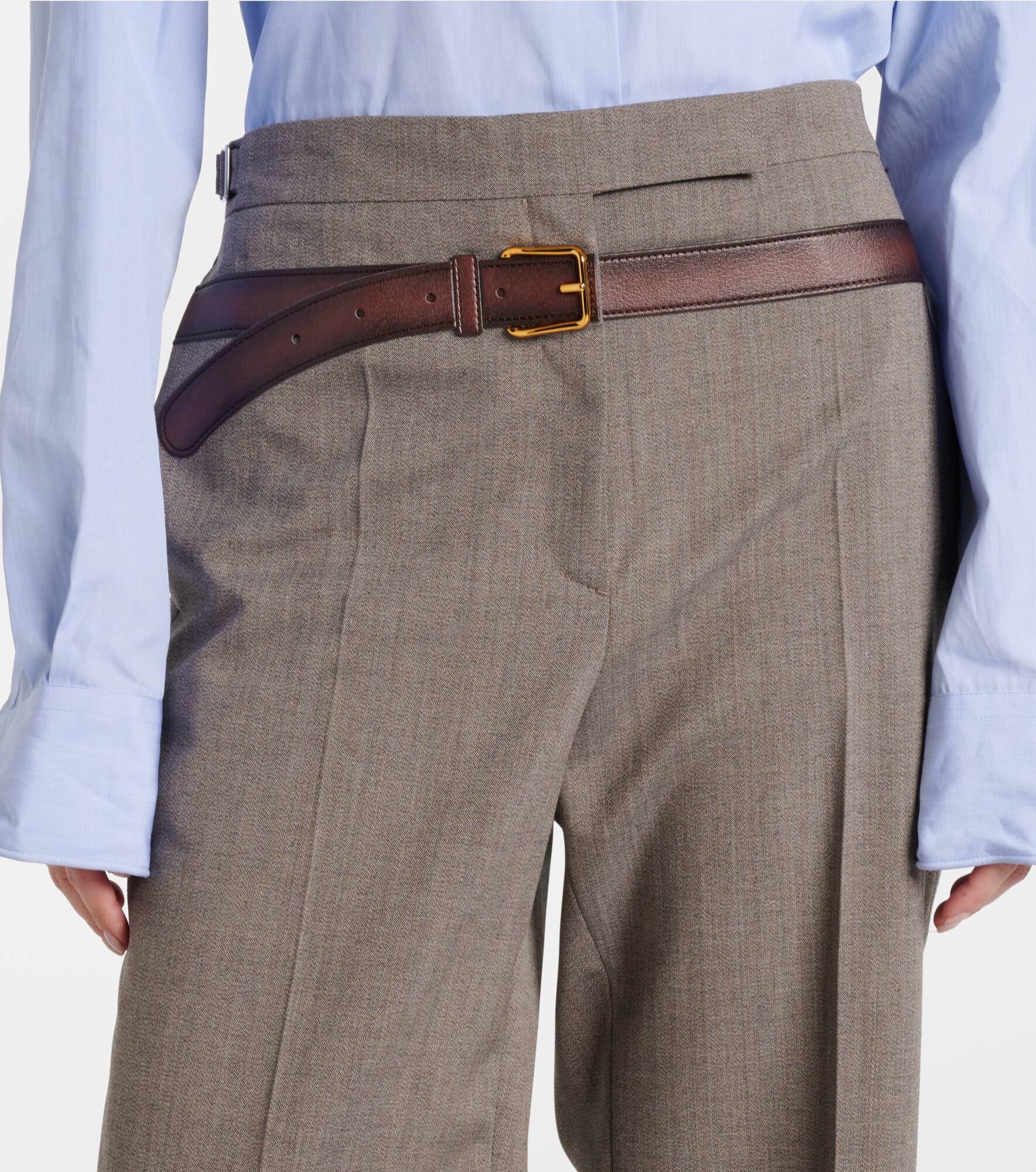 Trompe l'œil straight pants - 4