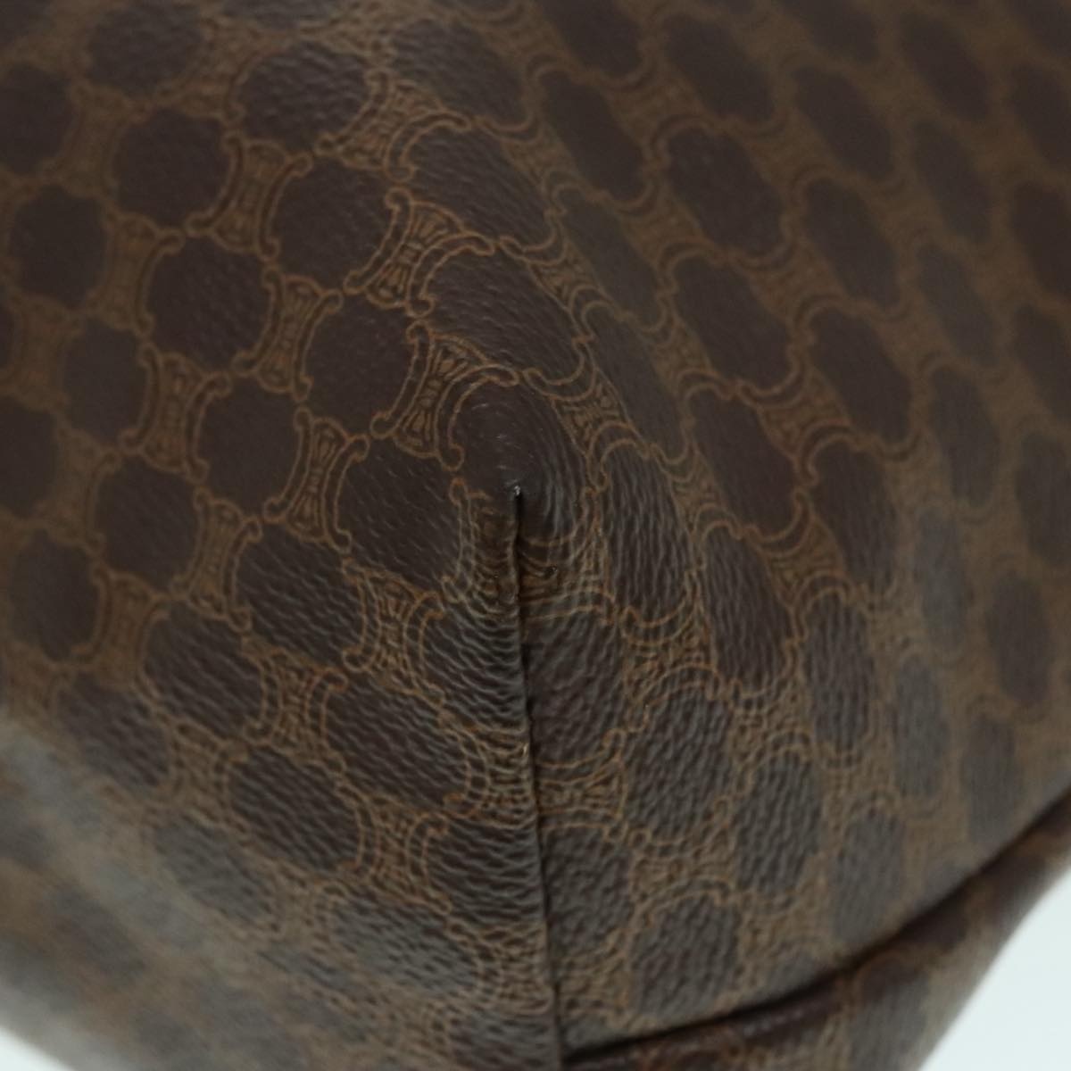CELINE Macadam Canvas Tote Bag Pvc Leather Brown Gold - 15
