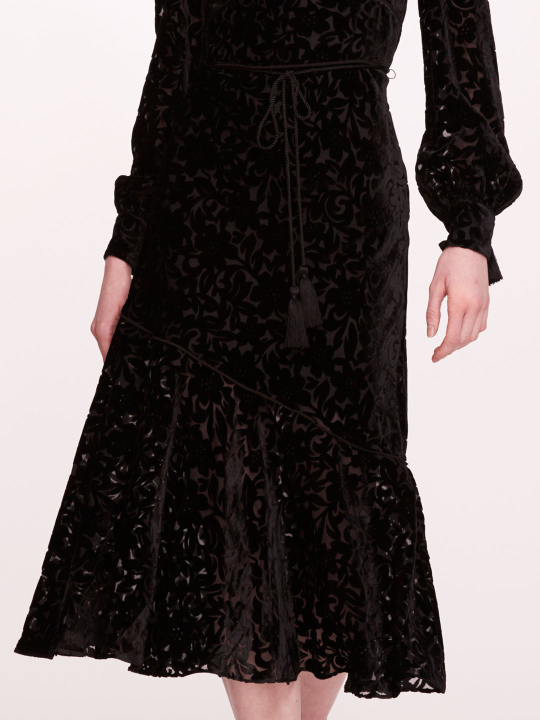 VELVET BURNOUT MIDI DRESS - 4