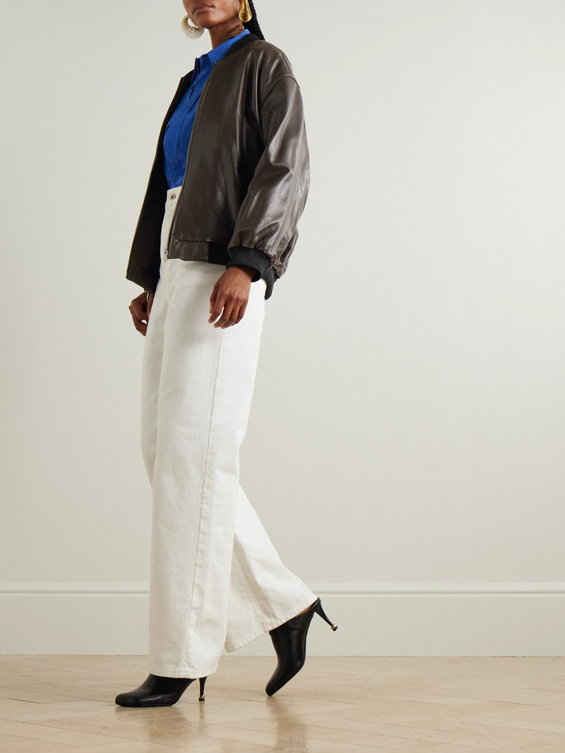 NOUR HAMMOUR Marly Leather Bomber Jacket outlook