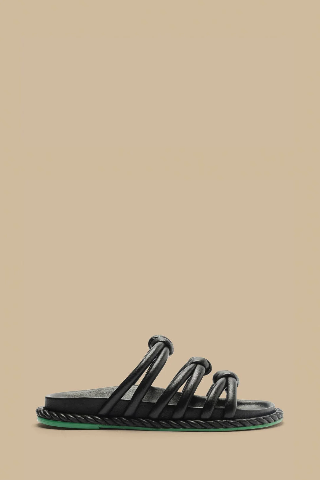 Black Tie Flat Sandal - 1