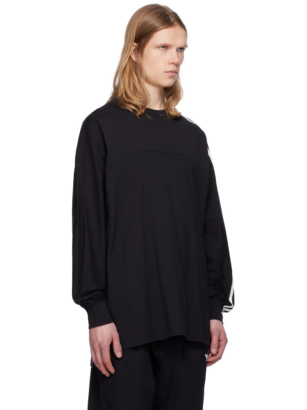 Black 3-Stripes LS T-shirt - 2