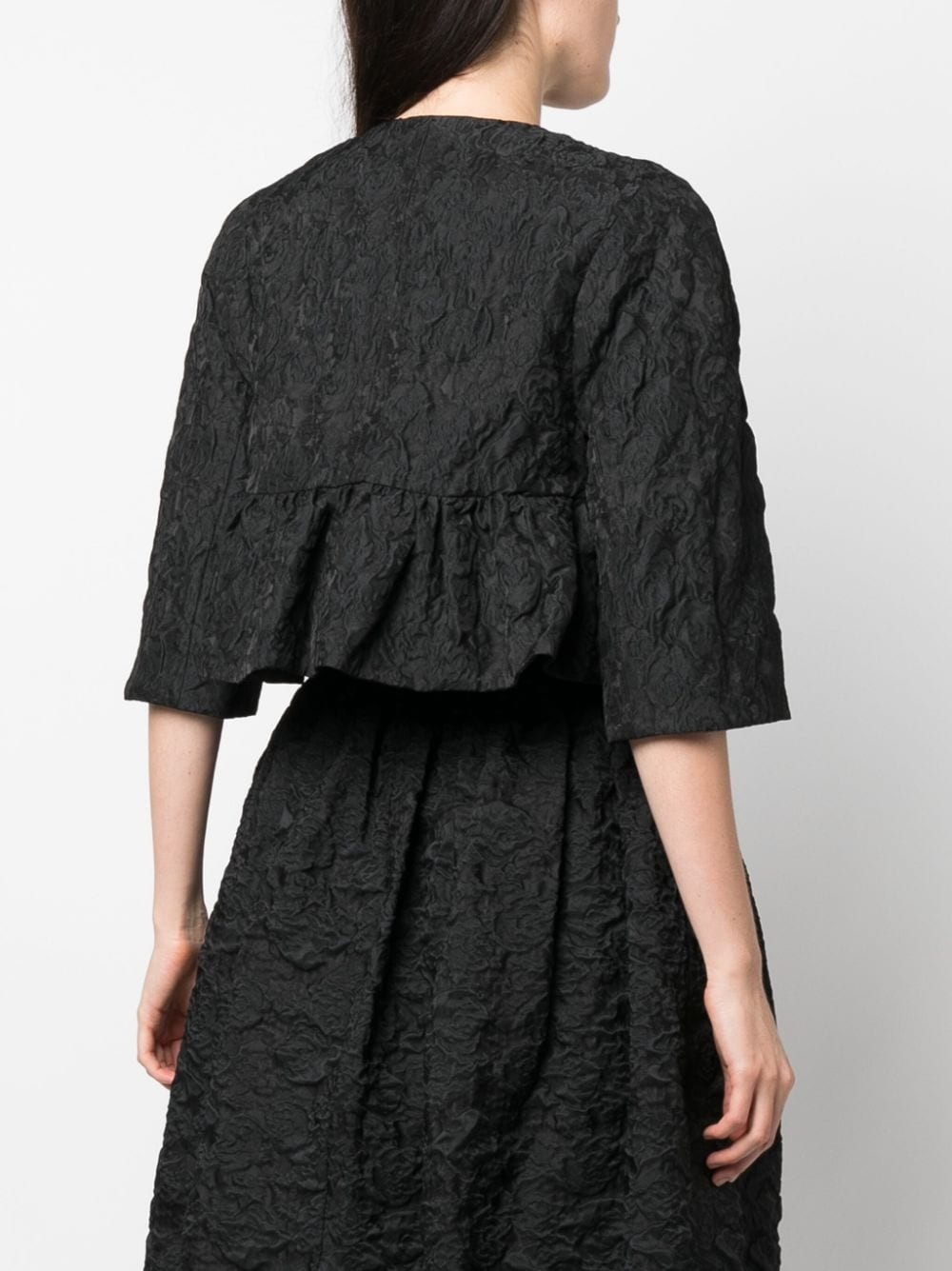 textured cropped jacket - 4