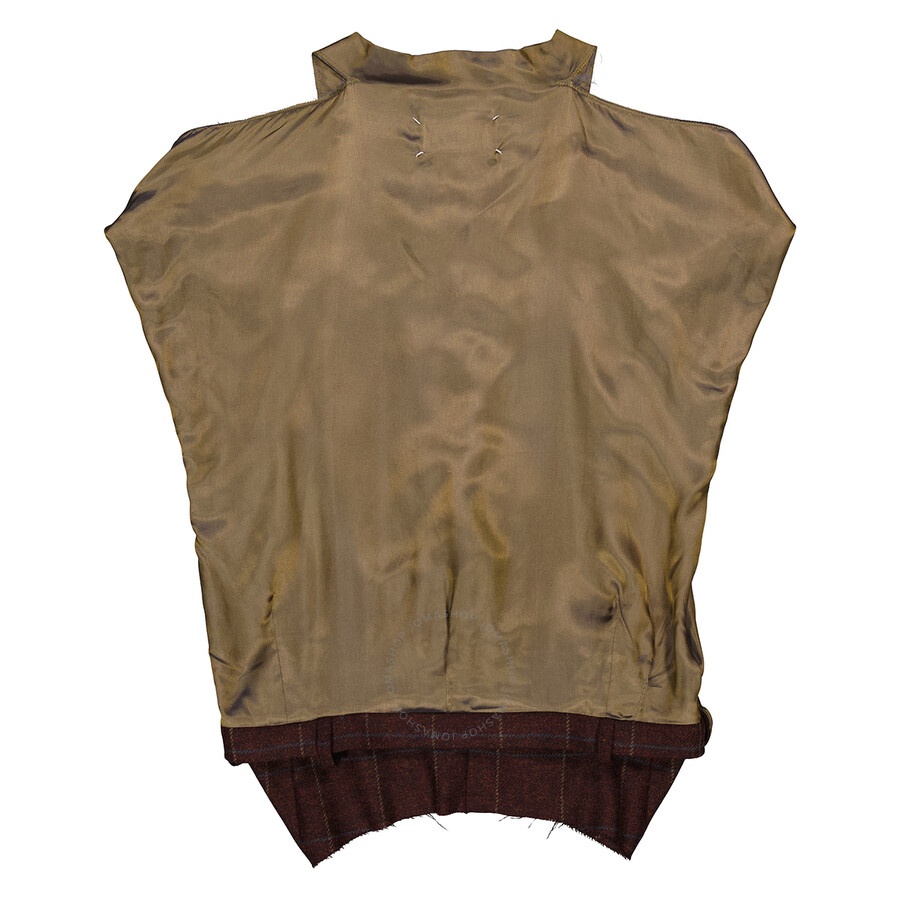 Maison Margiela Ladies Bordeaux Square-Neck Wool Top - 5