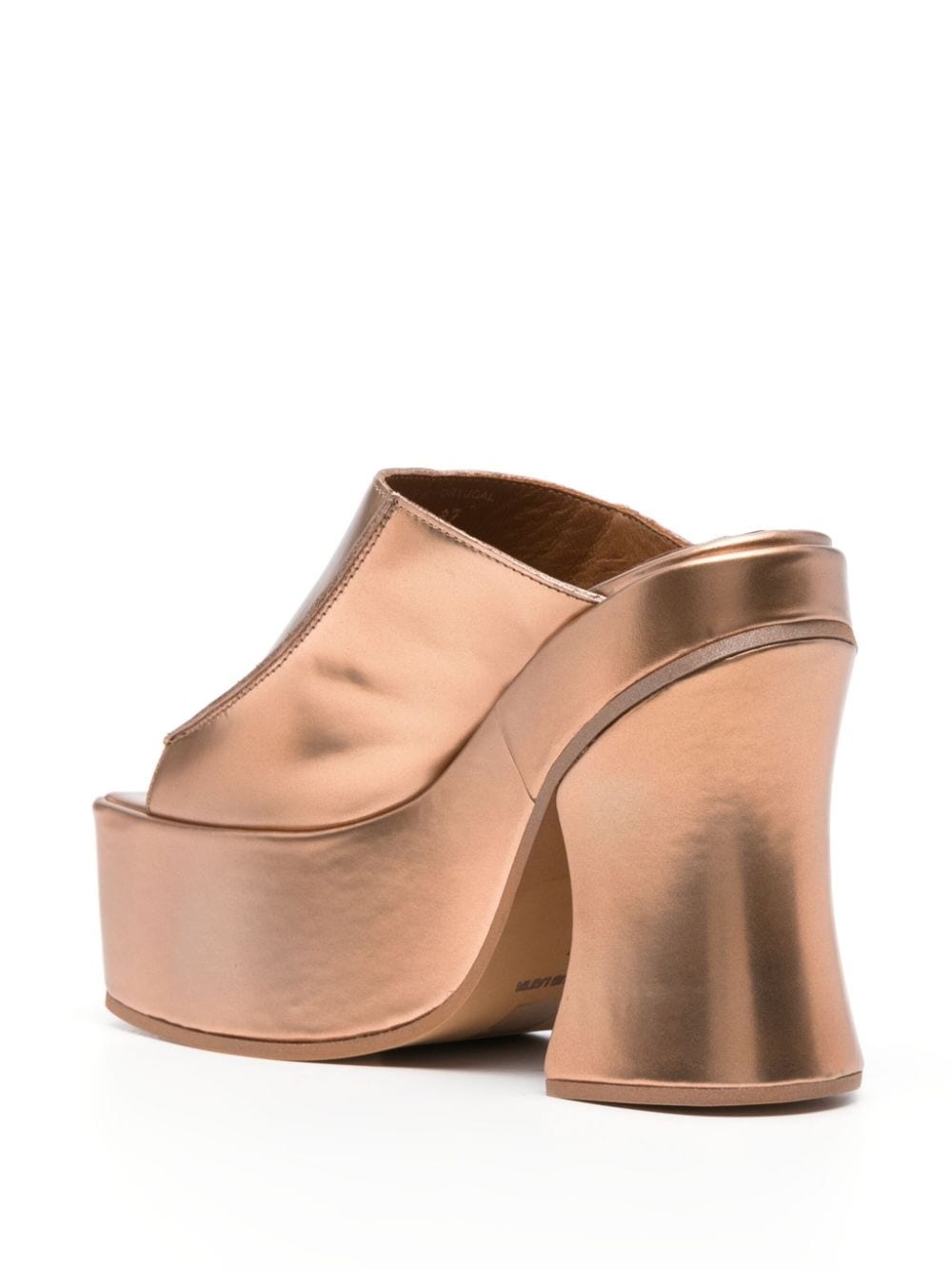 130mm leather platform mules - 3