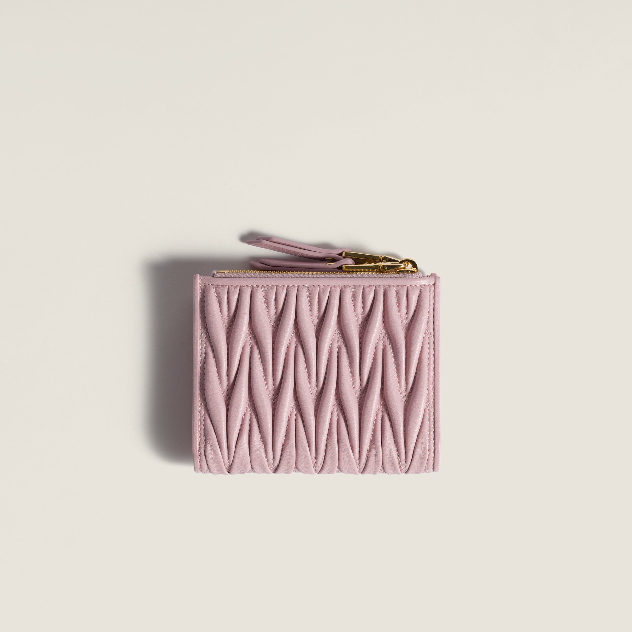 Matelassé nappa leather small wallet - 3