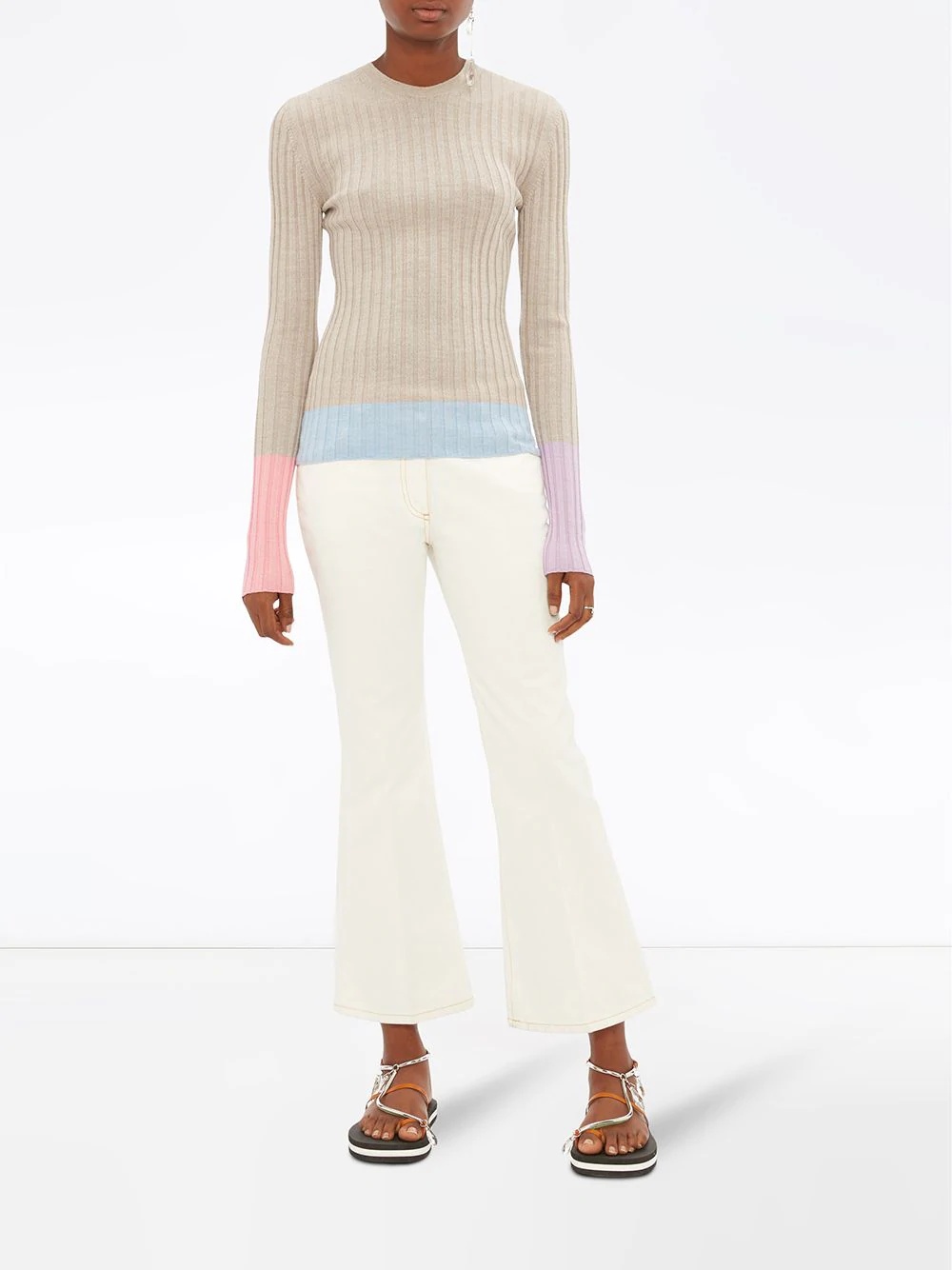 colour-block ribbed jumper - 2