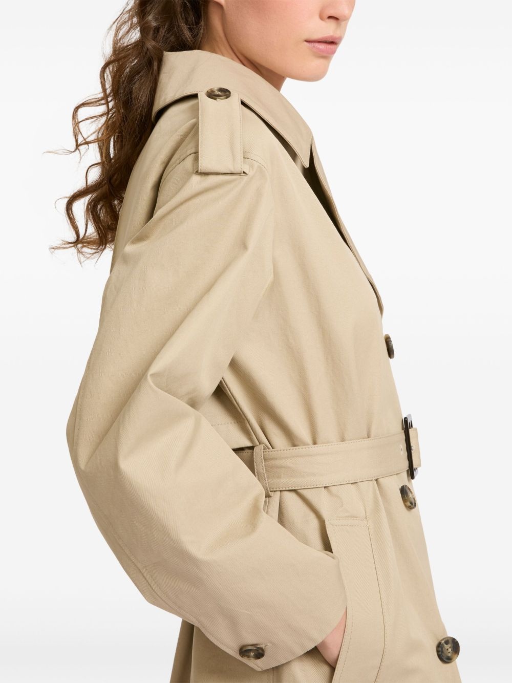 lambskin trench coat - 7