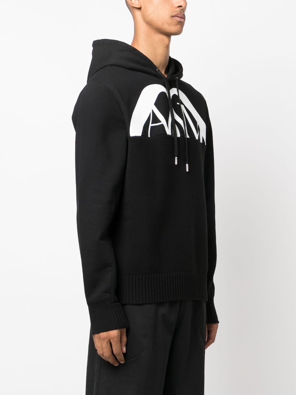 logo-print cotton hoodie - 3