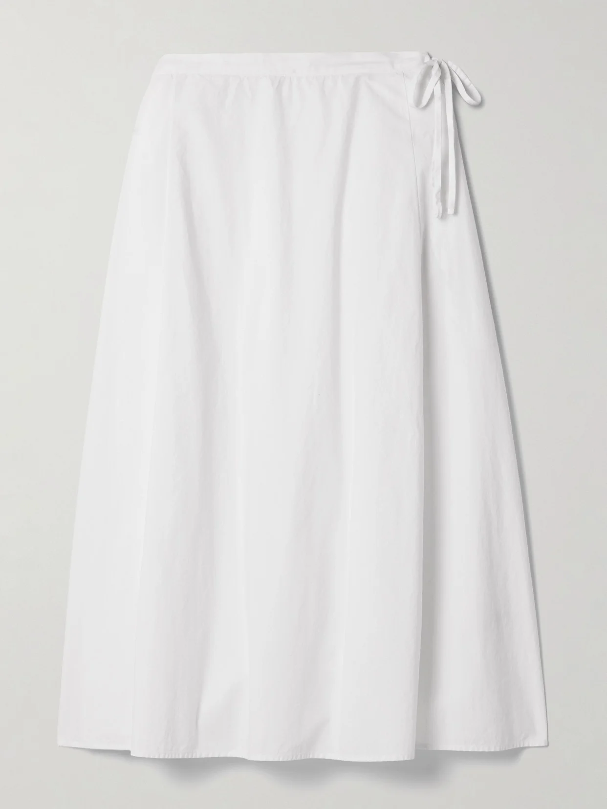Fleur 주름 면-poplin midi 스커트 - 1