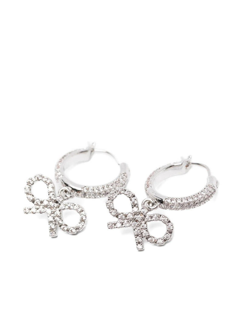 self-portrait Self-portrait Crystal Bow Hoop Earrings outlook