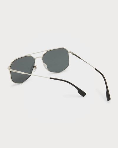 Burberry Men's Ozwald Steel Aviator Sunglasses outlook