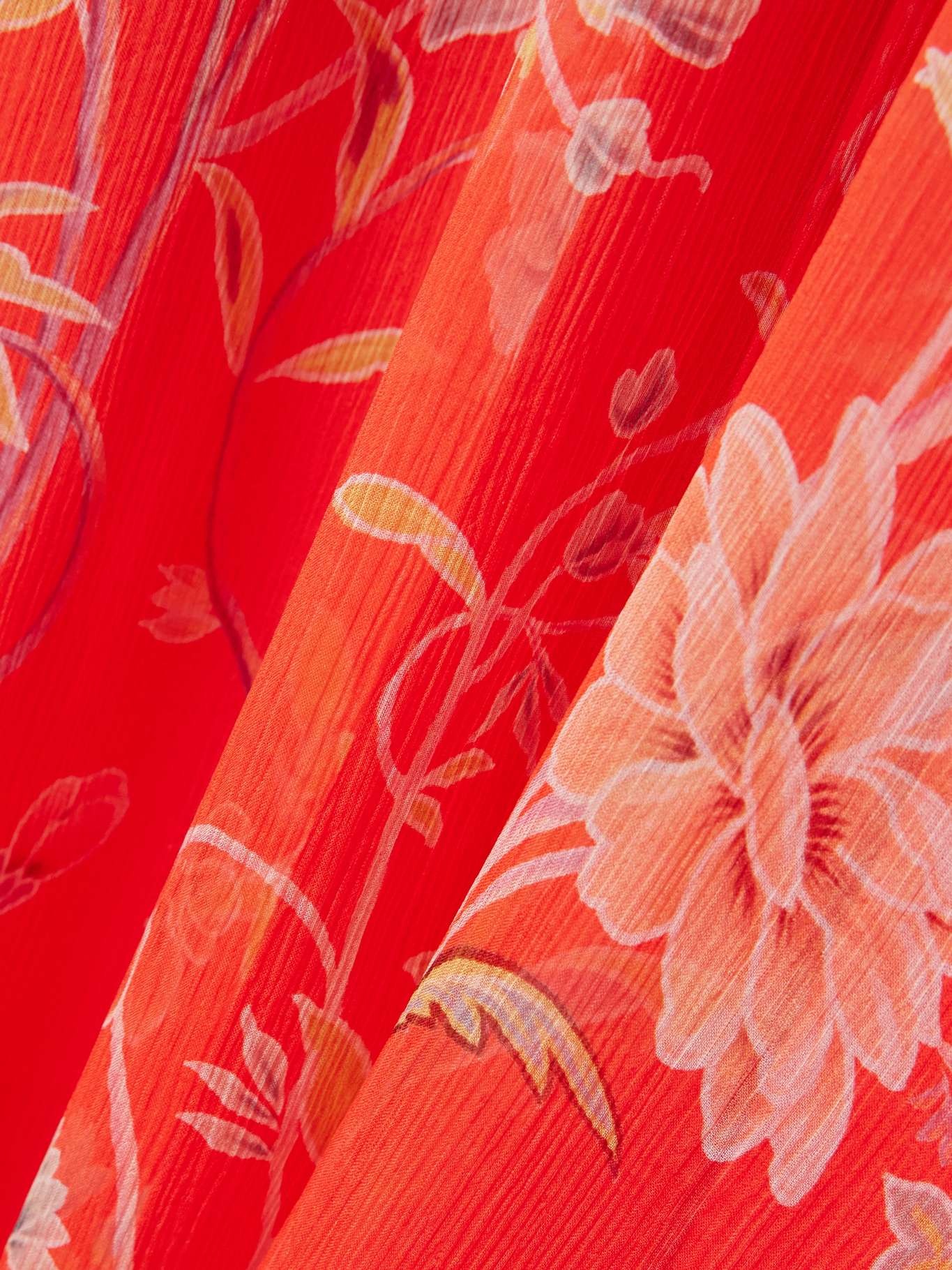 Ruffled floral-print silk-crepon maxi dress - 4