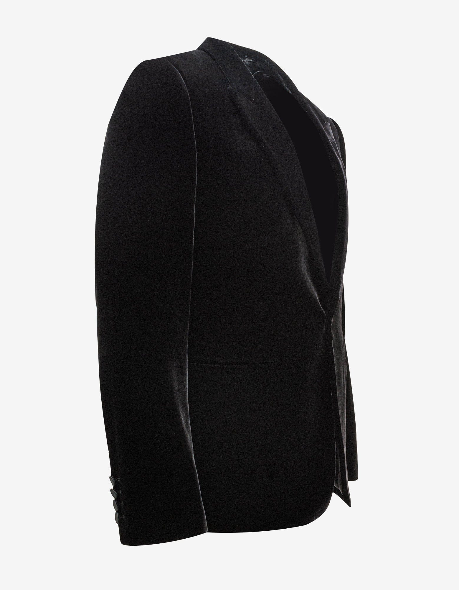 Saint Laurent Black Velvet Blazer Jacket - 5