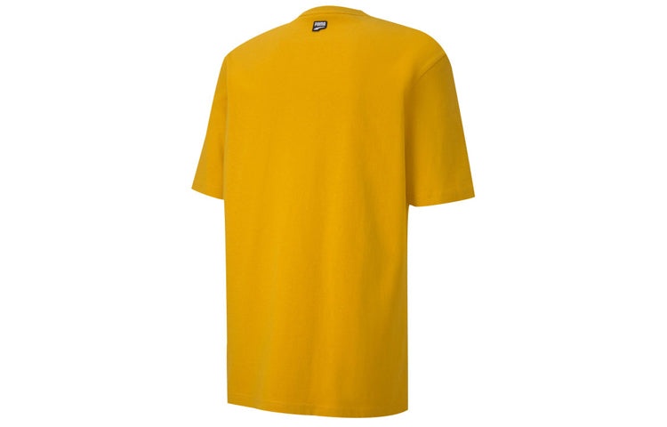PUMA Downtown Classical Logo Short Sleeve TEE Men Gold 597348-25 - 2