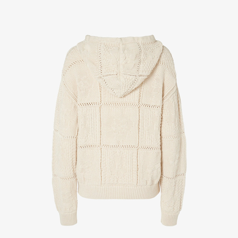 Sweater Light beige crocheted cotton sweater 2