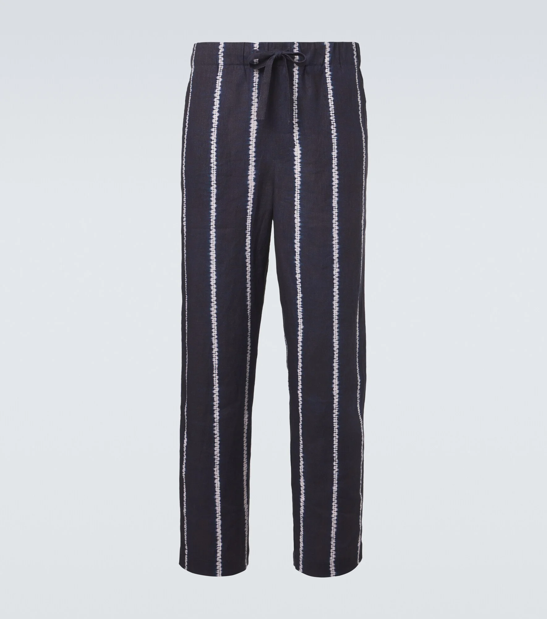 Striped linen wide-leg pants - 1