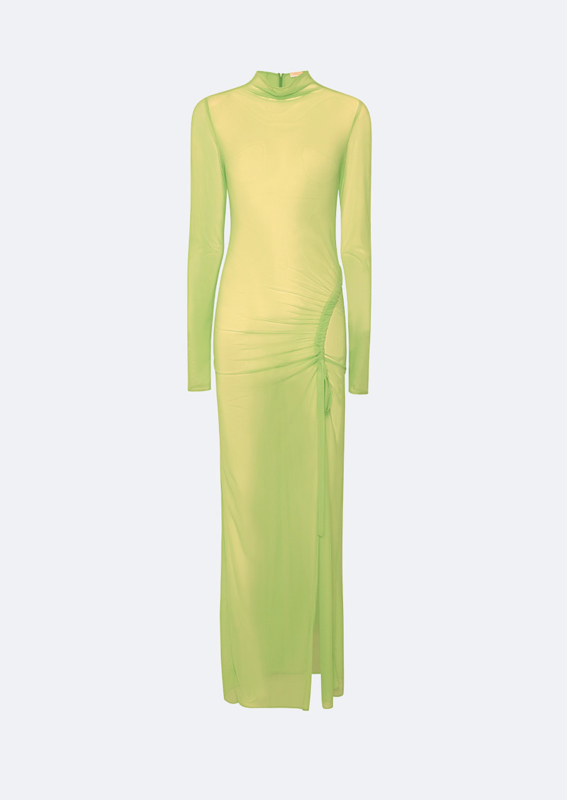 Mesh Bias Tab Slit Dress 1