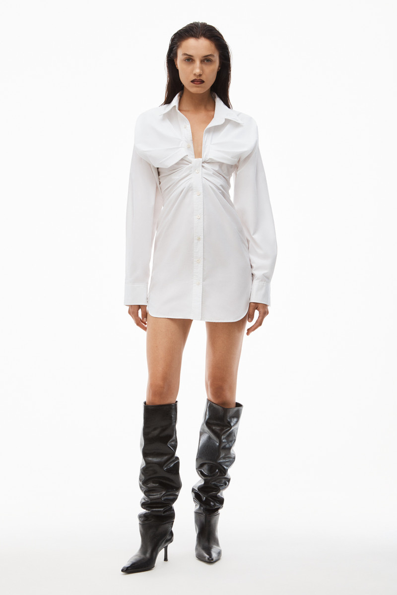 Alexander Wang TWIST FRONT SHIRTDRESS IN COMPACT COTTON outlook