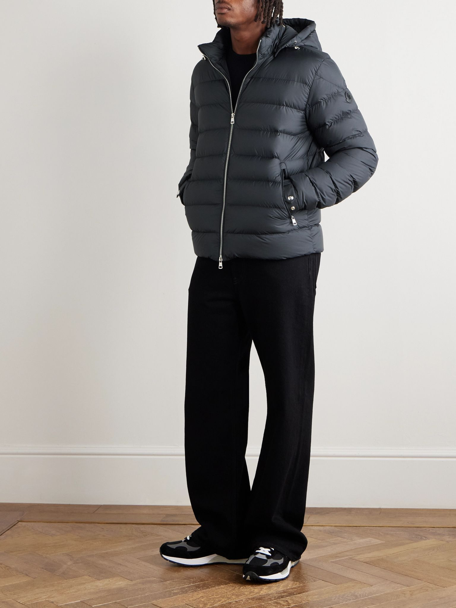 Arneb Logo-Appliquéd Quilted Shell Hooded Down Jacket Black - 2