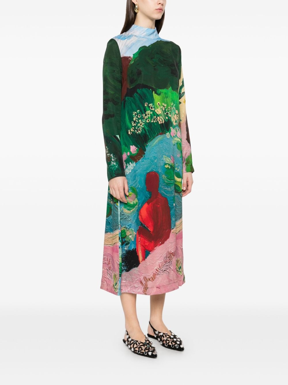 long-sleeves midi dress - 3