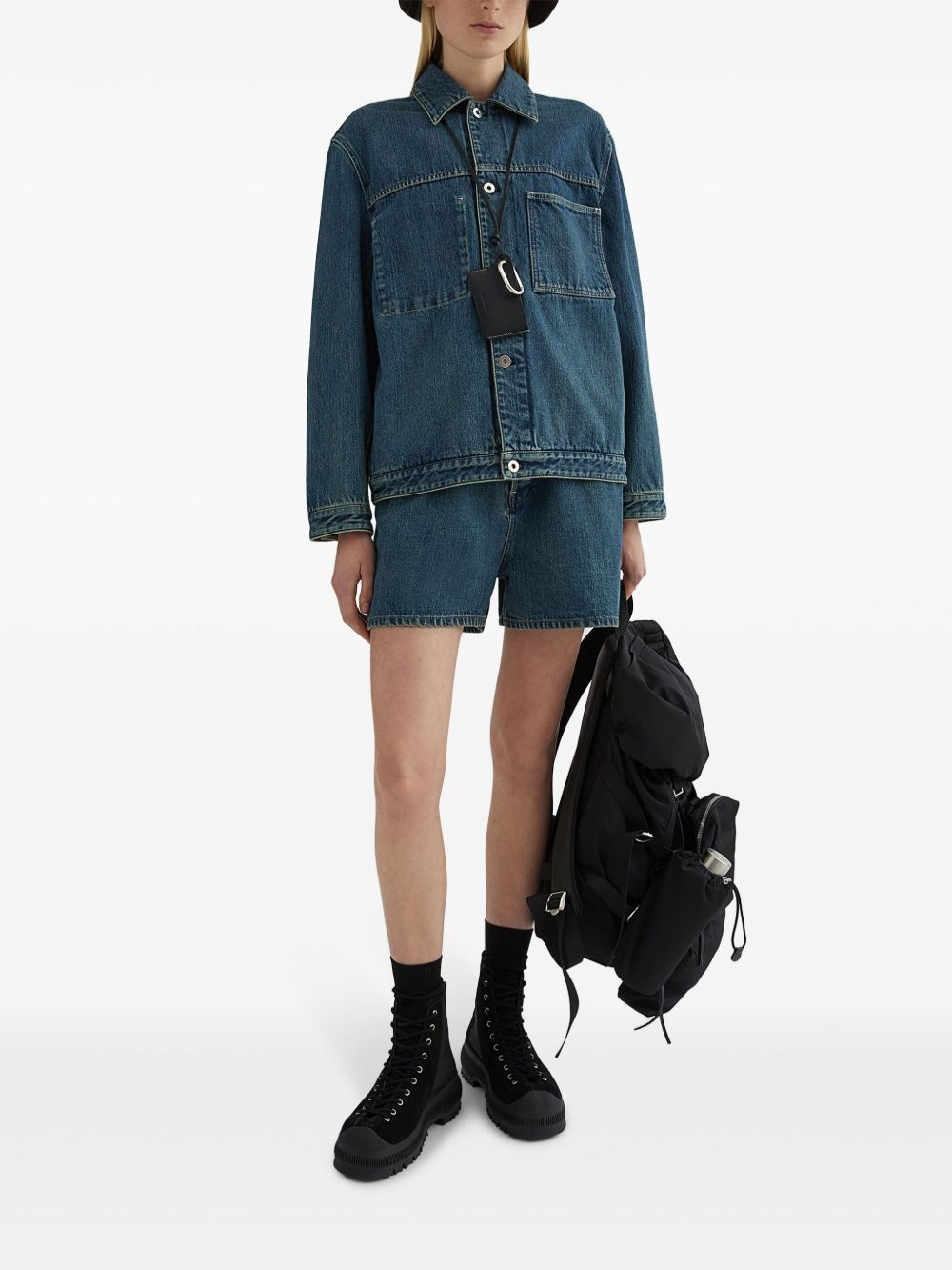 high-rise denim shorts - 2