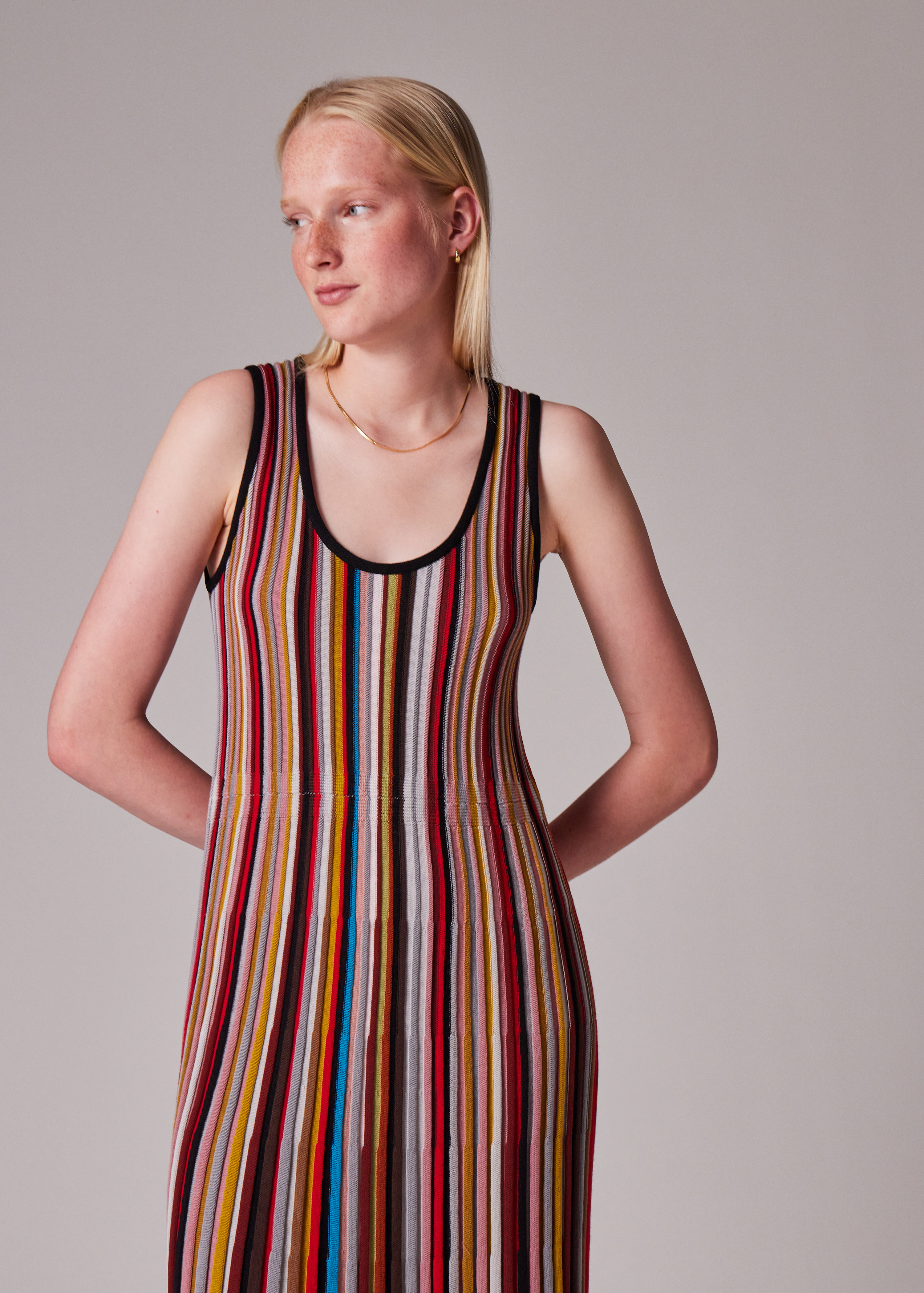 Women's 'Signature Stripe' Sleeveless Knitted Dress - 6