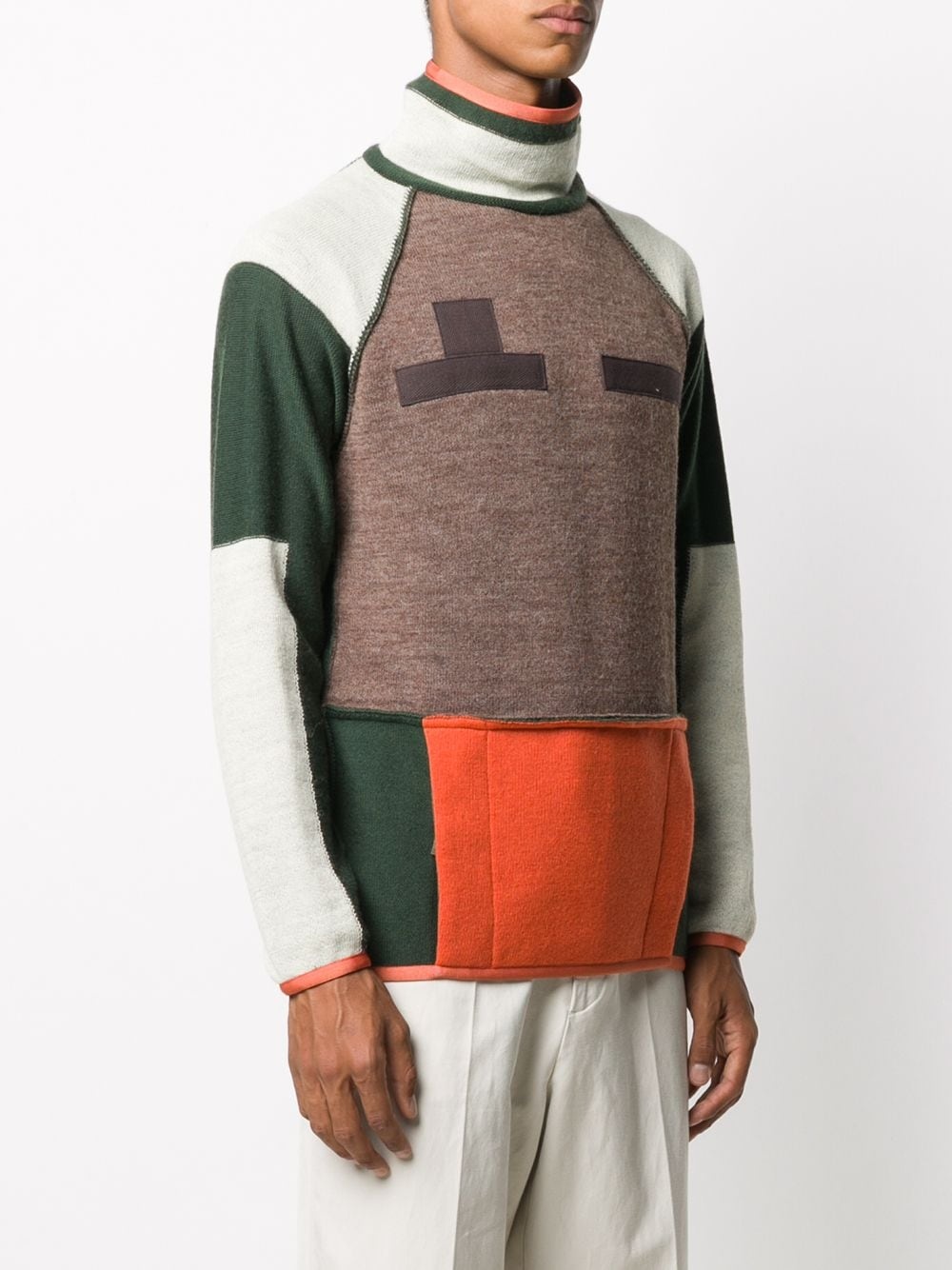 colour-block knit jumper - 3